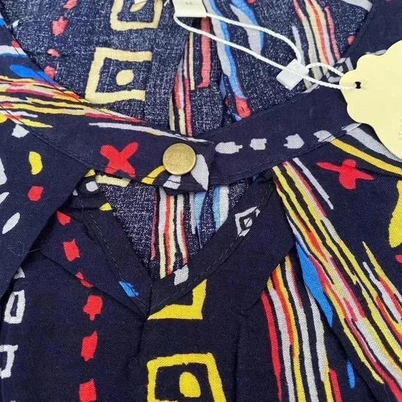 🆕Velzera Navy Geometric Sleeveless Shift Dress M🆕 - Picture 4 of 6